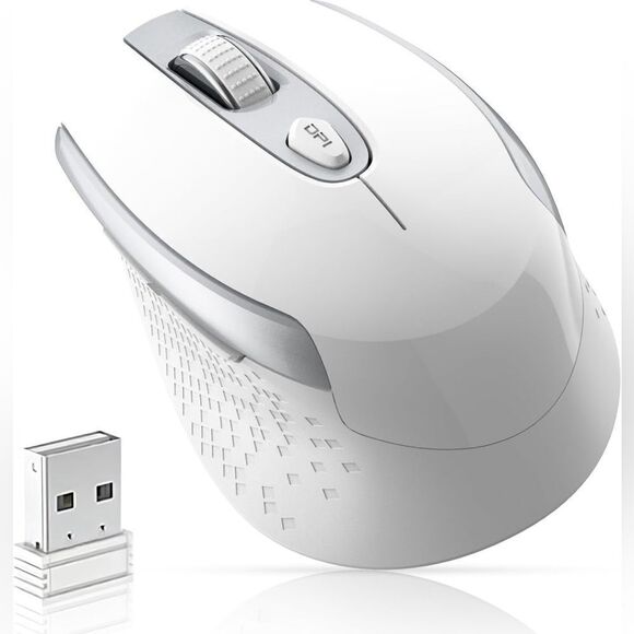 Wireless Computer Mouse 2.4G Ergonomic Optical Mouse 6 Buttons Silent With NIB - Picture 1 of 5